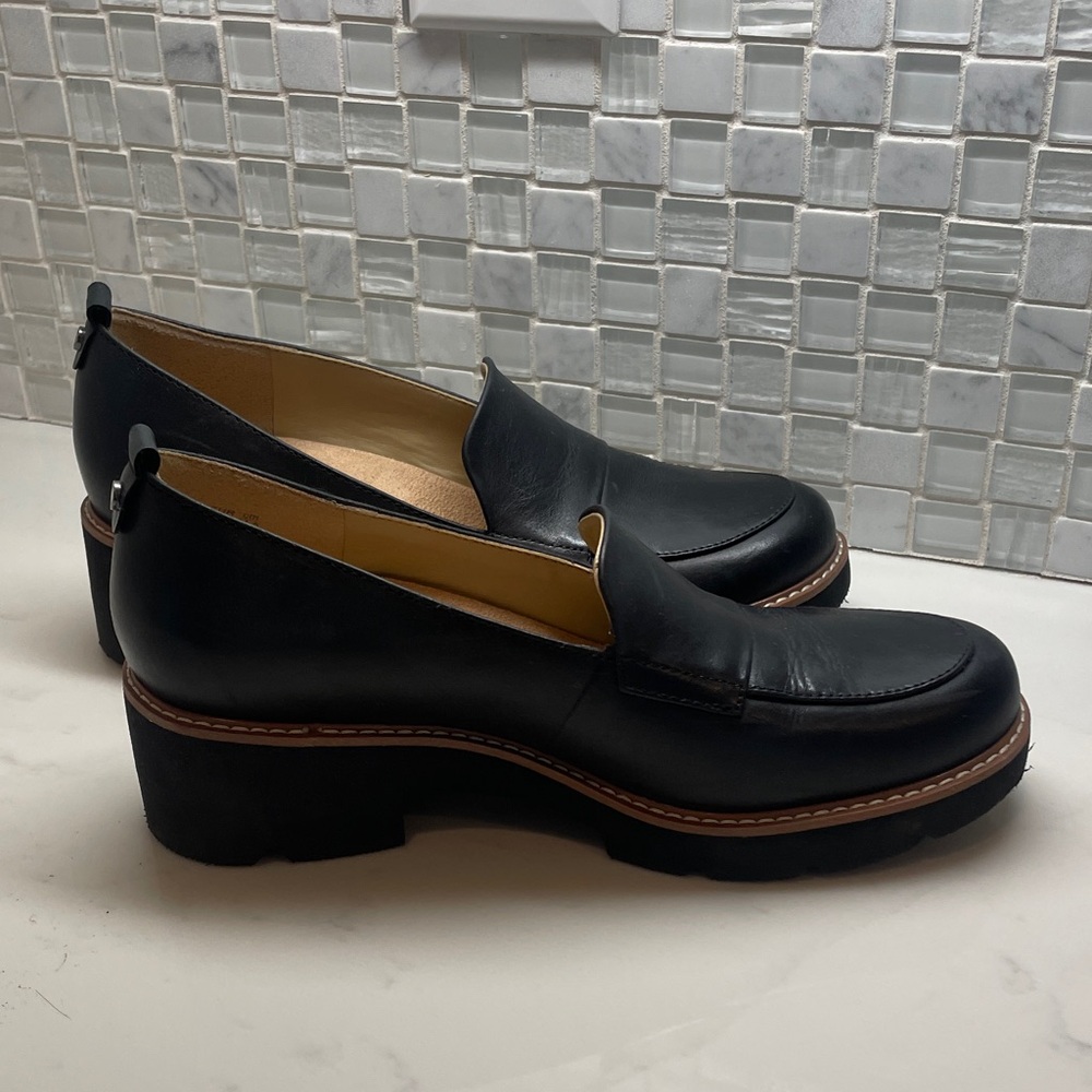 Sleek Black Leather Loafers